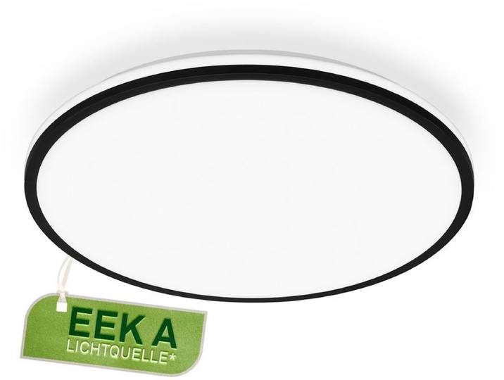 BRILONER Pulap A – LED Plafonniere – plafondlamp met EEK A lichtbron* – indirect licht – neutraal wit licht – Ø 33cm - zwart