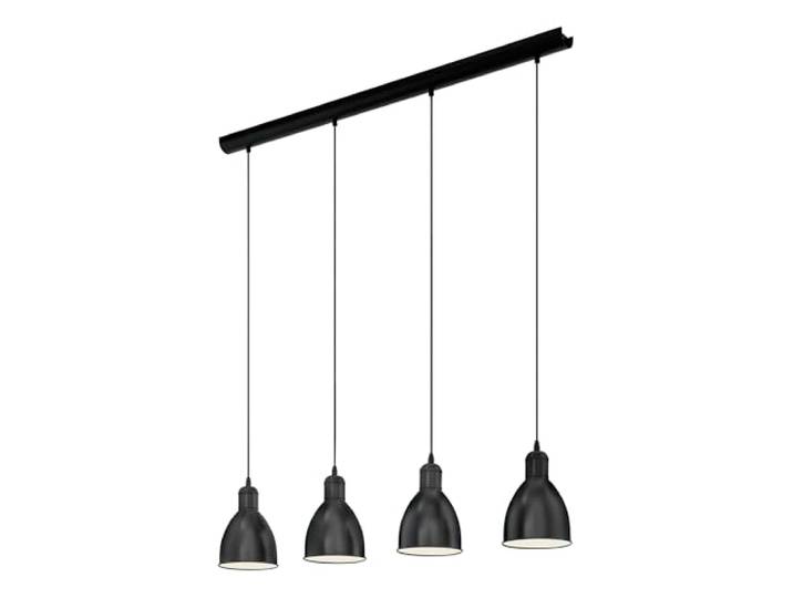 Eglo Lustre PRIDDY\, suspension à flamme au design industriel\, lampe pendante rétro en acier\, couleur : noir\, blanc\, douille : E27