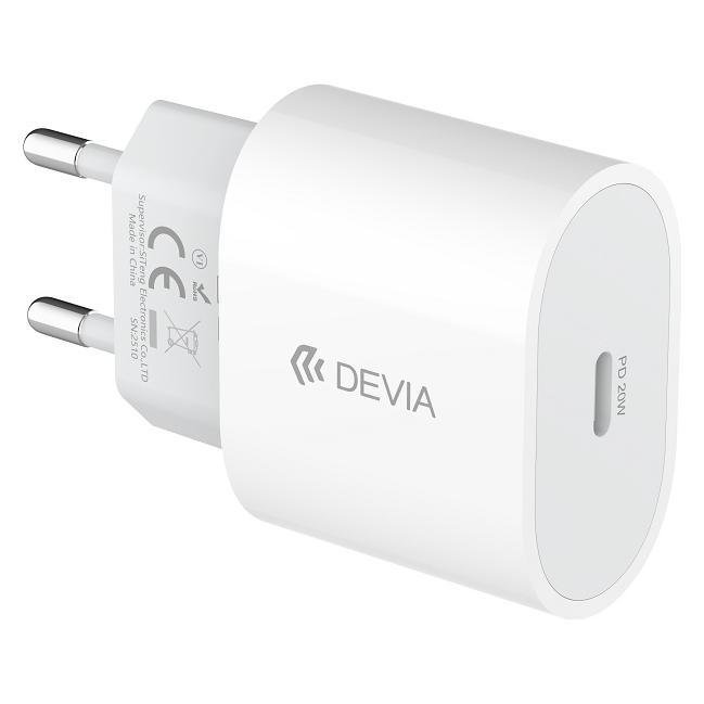 Devia Ladegerät Pro6 QC 1xUSB-C 20 W + USB-C-zu-Lightning-Kabel, weiss (20 W, 1 Port) (78802422)