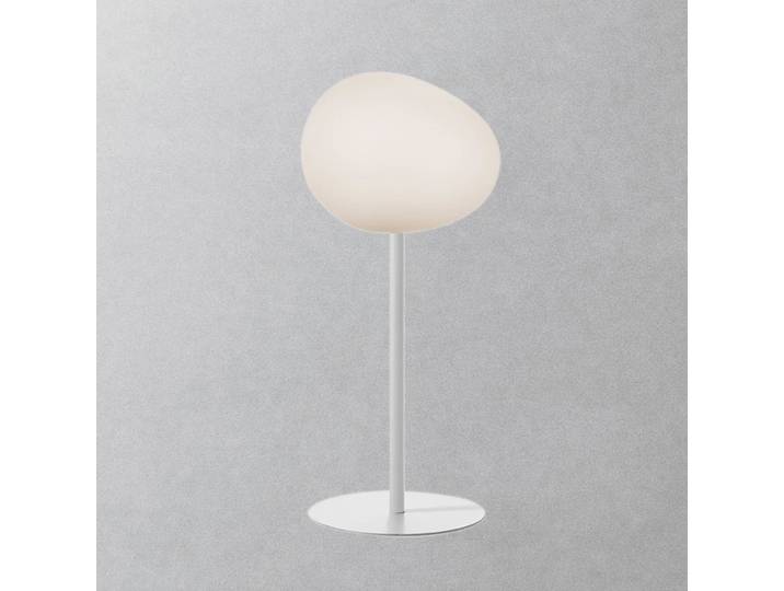 Foscarini Designer Tischlampe Gregg, dimmbar, weiß / opal, für Wohn- / Esszimmer, Glas, Design