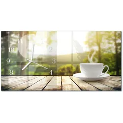 WANDUHR aus Glas 60x30 cm - Kaffee