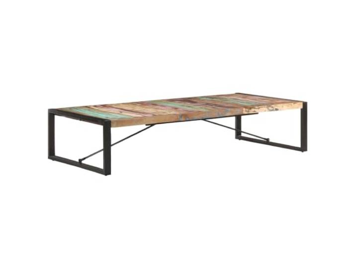 KUTYWEXFM Couchtisch 180x90x40 cm Altholz Massivholz Tisch Industrie Markanter Wohnzimmertisch aus recyceltem Altholz mit pulverbeschichtetem Stahlgestell, natürliche Maserung für Ihr Zuhause.