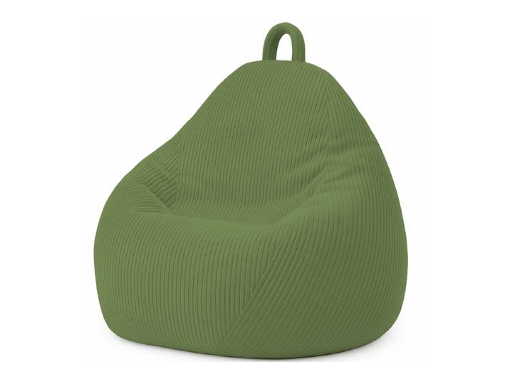 Pouf Poire Déhoussable Velours Côtelé - 105x85 Cm Vert