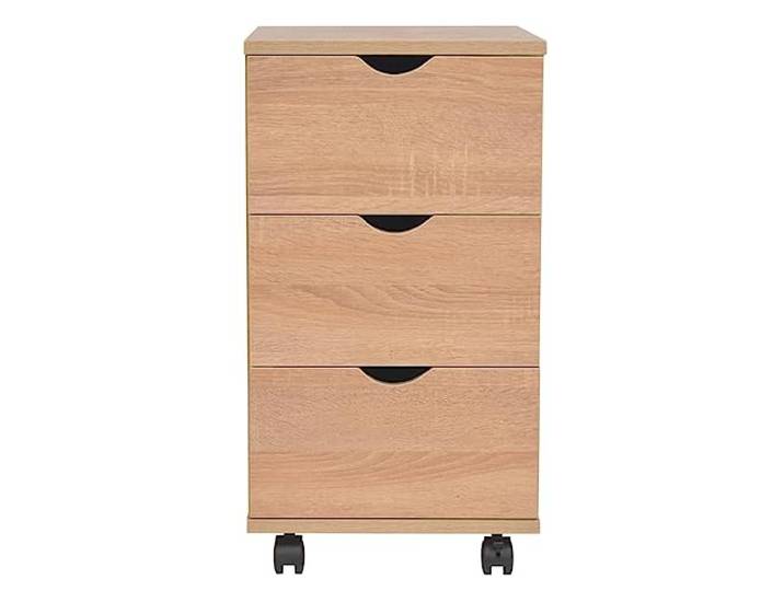 YUTAASU Schubladenelement 33x45x60 cm Eichenbraun 3 Schubladen