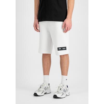 Shorts ALPHA INDUSTRIES "Label Jogger Shorts", Herren, Gr. S, Normalgrößen, weiß, Obermaterial: 80% Baumwolle, 20% Polyester, Hosen Shorts