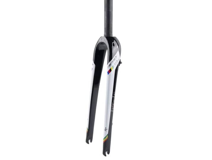 BSFHQS Starre Gabel Für Gravel Bikes 700C Rennräder Starrgabel QR Carbon Fahrrad Vordergabeln Scheibenbremsen Fahrrad Hartgabel 28,6mm Gerades/Konisches Rohr(Gloss White,Straight)