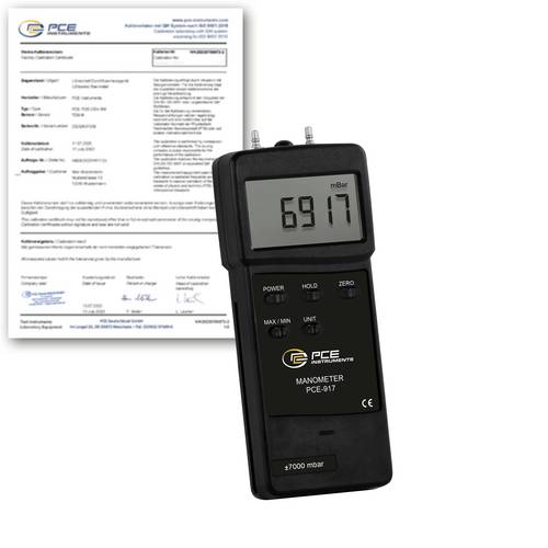 PCE Instruments PCE-917-ICA Druck-Messgerät kalibriert (ISO) Druck -7000 - +7000 mbar