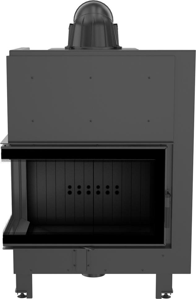 Kamineinsatz aus Stahl KRATKI MBO links 15 KW Ø 200 schwarz Verkleidung