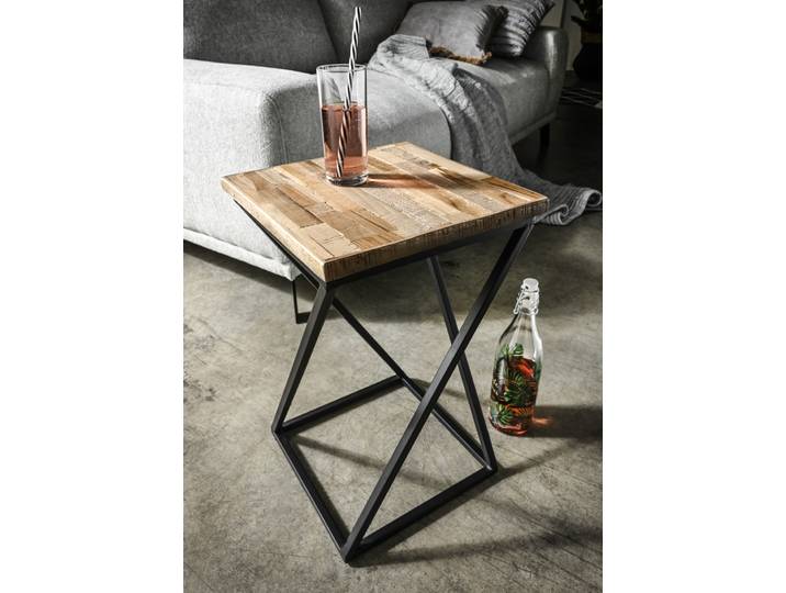 Faktorei Help Me Beistelltisch 32x32x52 cm Vintage Weiß/Metall