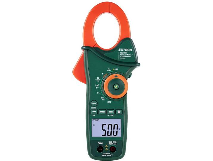 Extech EX820A Stroomtang Digitaal – IR-thermometer – LoZ CAT IV 600 V – Weergave: 6000 counts