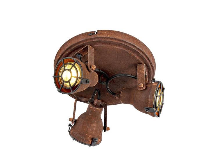 Plafonnier intelligent marron rouille avec 3 WiFi GU10 - Sorra