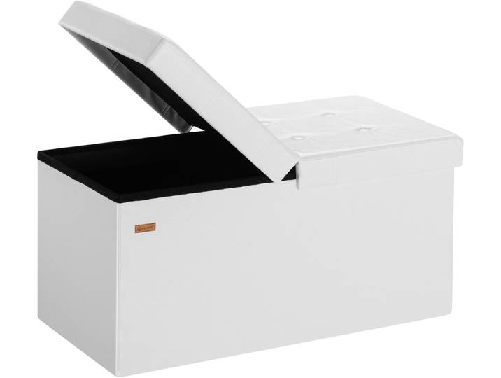 Casaria Opbergbank – Opvouwbaar 80x40x40cm 100L – Kunstleer Wit