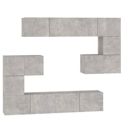 vidaXL TV-Wandschrank Betongrau Holzwerkstoff
