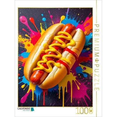 CALVENDO Puzzle Hot Dog im Farbsturm | 1000 Teile Lege-Größe 64x48cm Foto-Puzzle für glückliche Stunden