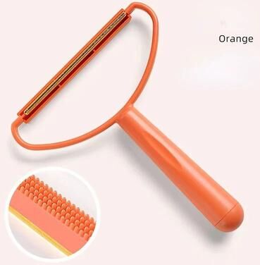 Inspired Finds FurAway Double Sided Silicone Pet Hair Remover Brush For Clothes, Furniture & Pet Grooming orange