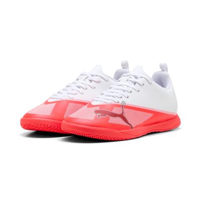 Fußballschuh PUMA "ULTRA 7 PLAY IT JR", Mädchen, Gr. 35,5, rot (ultra rot, puma schwarz, puma weiß), Synthetik, Schuhe Fußballschuh, für Halle und Straße