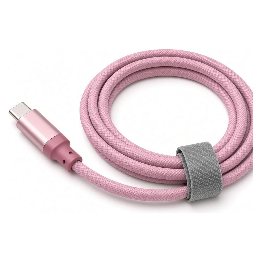 Evelatus Cable Cable USB A to C 2M Aluminum housing braiding Pink (2 m) (EVELATUS)