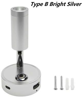 Uplift Picks Tokili Dimmable LED Reading Spotlight With Dual USB Charging Ports bright Silver 2 W warm White 3000k