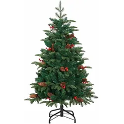 vidaXL, Weihnachtsbaum, Lukas (mit LEDs und Silberkugeln) (150 cm)