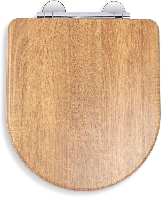 Soft Close Toiletbril D-vorm Houtkleur