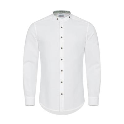 Trachtenhemd NÜBLER "Trachtenhemd Hintersee", Herren, Gr. 3XL, EURO, weiß, Obermaterial: 100% Polyester PES., Hemden Trachtenhemd