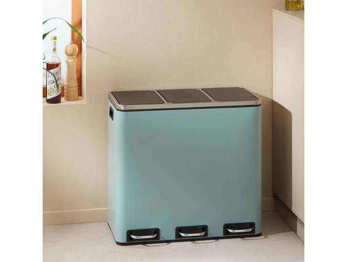 NOUS Living prullenbak - afvalscheiding - (18L+18L+18L) - mat blauw