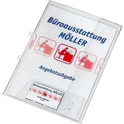 VELOFLEX A4 Angebotsmappe Crystal mit Visitenkartenfach - transparent