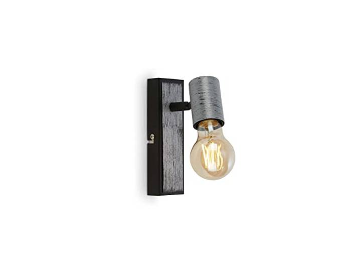 BRILONER Leuchten - Wandleuchte vintage, schwenkbarer Wandspot, Wandlampe, 1x E27 Fassung, Silver-Crafted, 165x50x110 mm, 2222-014, Antik-silber