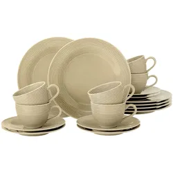 Seltmann, Geschirrset, Weiden Kaffeeservice Beat Sandbeige uni 18 teilig