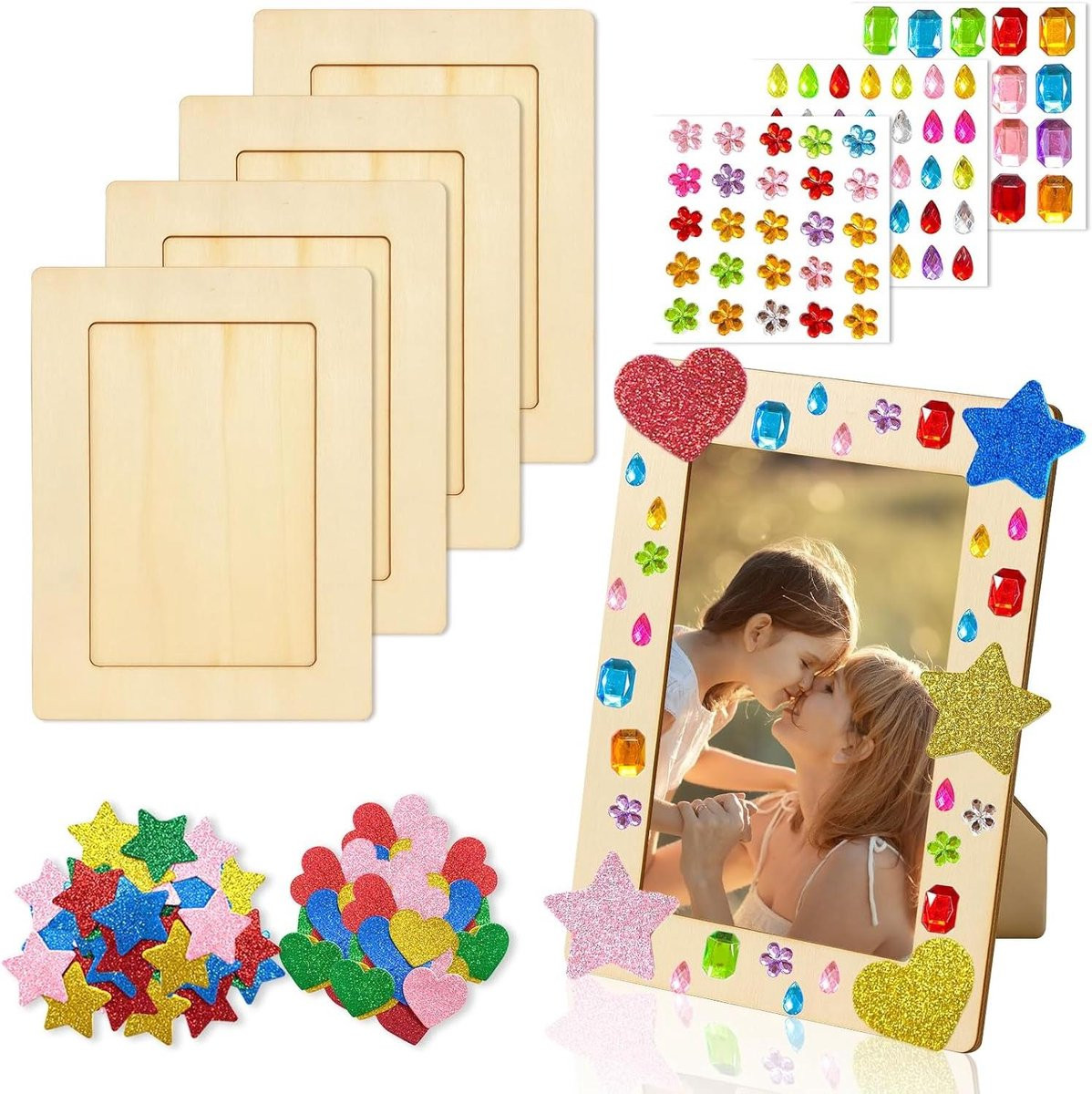 Houten Fotolijsten Knutselset voor Kinderen - Lichtbruin - 15 x 20 cm