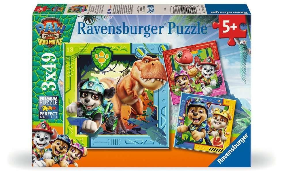 Ravensburger Kinderpuzzel Paw Patrol Dino Movie met 147 stukjes