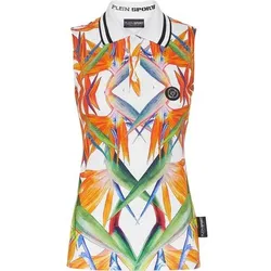 PLEIN SPORT Rundhals-T-Shirt, Größe M in Weiß 0121