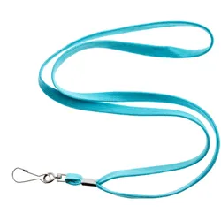 100 Lanyard, 10 mm breit hellblau | mit drehbarem Metallhaken, Polyester