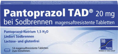 TAD Pharma GmbH PANTOPRAZOL TAD 20 mg b.Sodbrenn. magensaftr.Tabl. 14 St 05522708