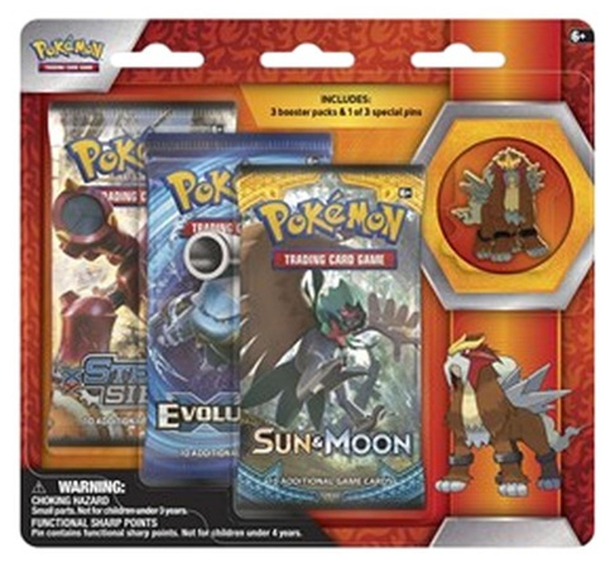 Pokemon Entei Pin 3-Pack Blister