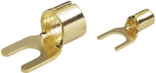 BKL Electronic 0103006 Gabelkabelschuh 6mm² Loch-Ø=7mm Unisoliert Gold