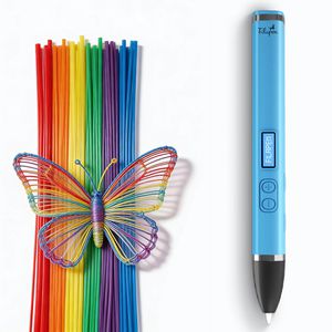 Filapen 3D-Stift FP-03 Pro Set, blau, mit Halterung, Kabel, Schablonen & 25m Filamente, kindersicher