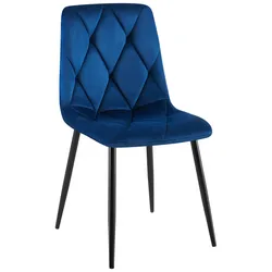 CLP Esszimmerstuhl Clairton Samt   Farbe: dunkelblau, Material: Samt
