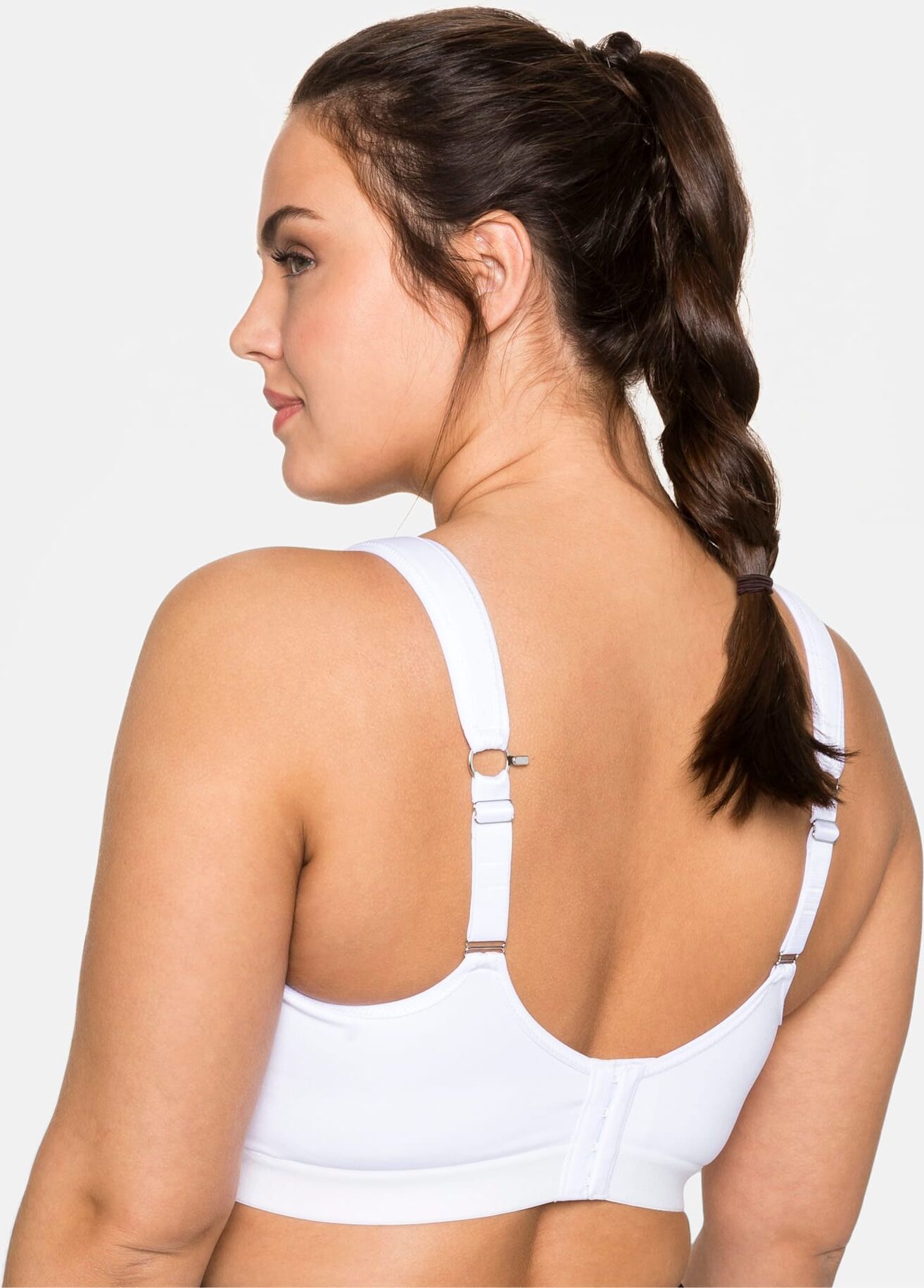Sport-BH SHEEGO, Damen, Gr. 100, Cup F, weiss (weiß), 90% Polyester, 10% Elasthan, BHs Sport-BH weiß 100, Cup F