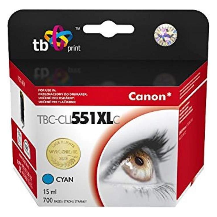 Print Ink. cartridge TB comp. with Canon CLI-551XL,6444B001 CY (TBC-CLI551XLC)
