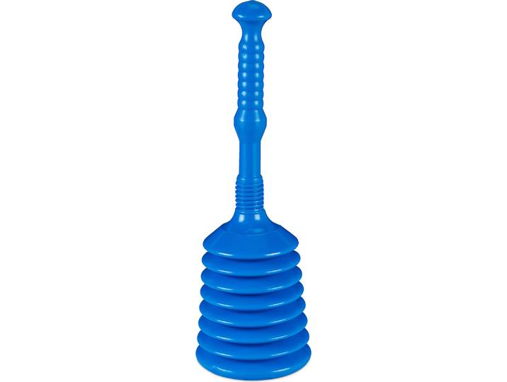 Relaxdays : ventouse avec ventouse à ventouse\, dimensions : 49 x 15\,5 cm\, déboucheur pour bouchons de canalisation\, WC\, lavabo et douche\, plastique\, bleu
