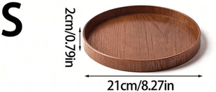 Inspire Essentials Round Wooden Serving Tray For Home And Kitchen a