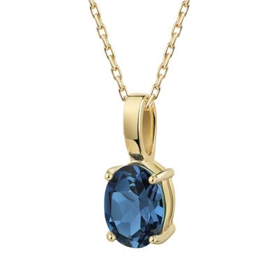 Kette mit Anhänger CELESTA, blau (gelb), Halsketten, Damen, 42cm, Gold, L: 42, glänzend