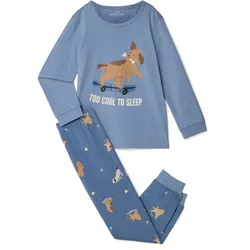 Tchibo - Kinder-Pyjama - Baby - Gr. 86/92 - blau/print