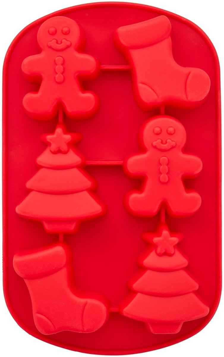 Wilton Siliconen Bakvorm Kerstmis - Sok en Kerstboom Gingerbread (6 stuks)