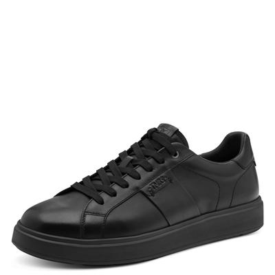 Sneaker TAMARIS, Herren, Gr. 43, Leder Textil, schwarz, Rindsleder, clean, gepflegt, leicht glänzend, schimmernd, Schuhe Sneaker, Halbschuh, Freizeitschuh, Schnürschuh mit Label, für Herren