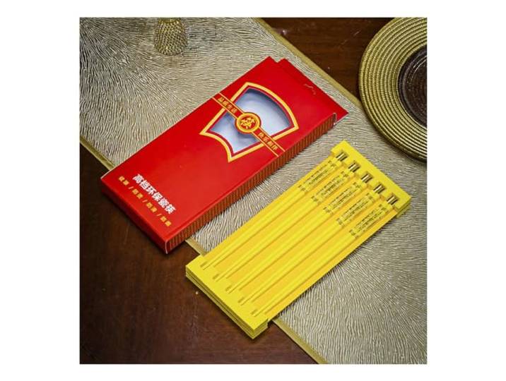Porzellan Essstäbchen-Geschenksets mit Etui, Keramik wiederverwendbar yellow