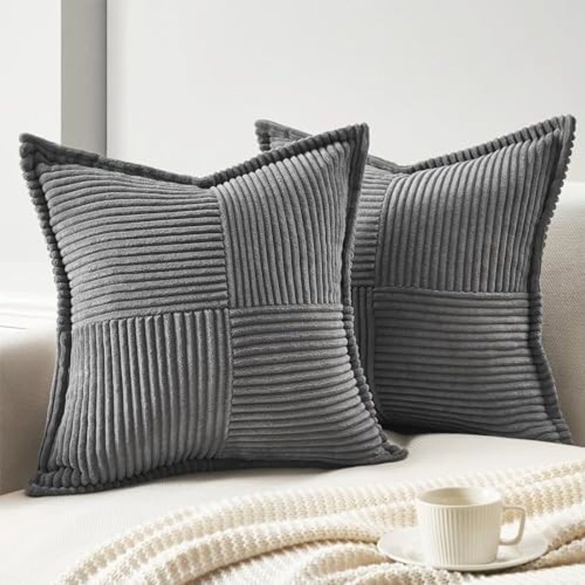 Omgoods Set van 2 Fluffy Kussenhoezen 35 x 35 cm