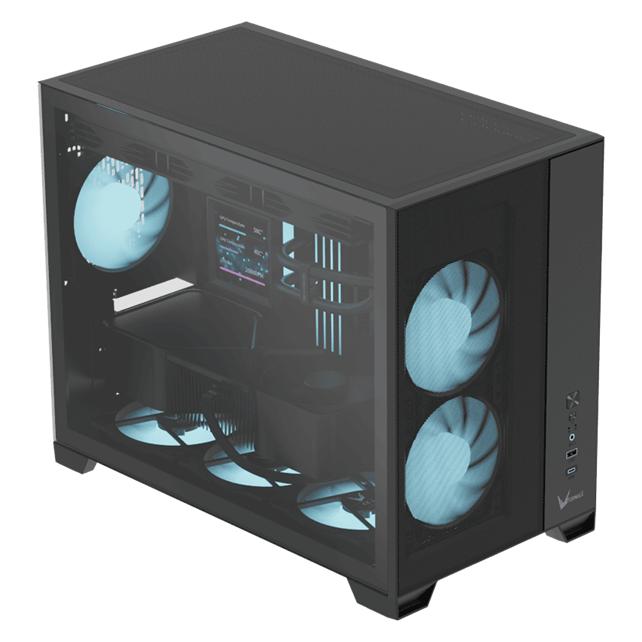 Formula Számítógépház - Air Mesh G6 Black (fekete, ablakos, mATX, 1xUSB3.0, 1xType-C) (mATX, Mini-ITX) (HAZFORAIRMESHG6BLACK)