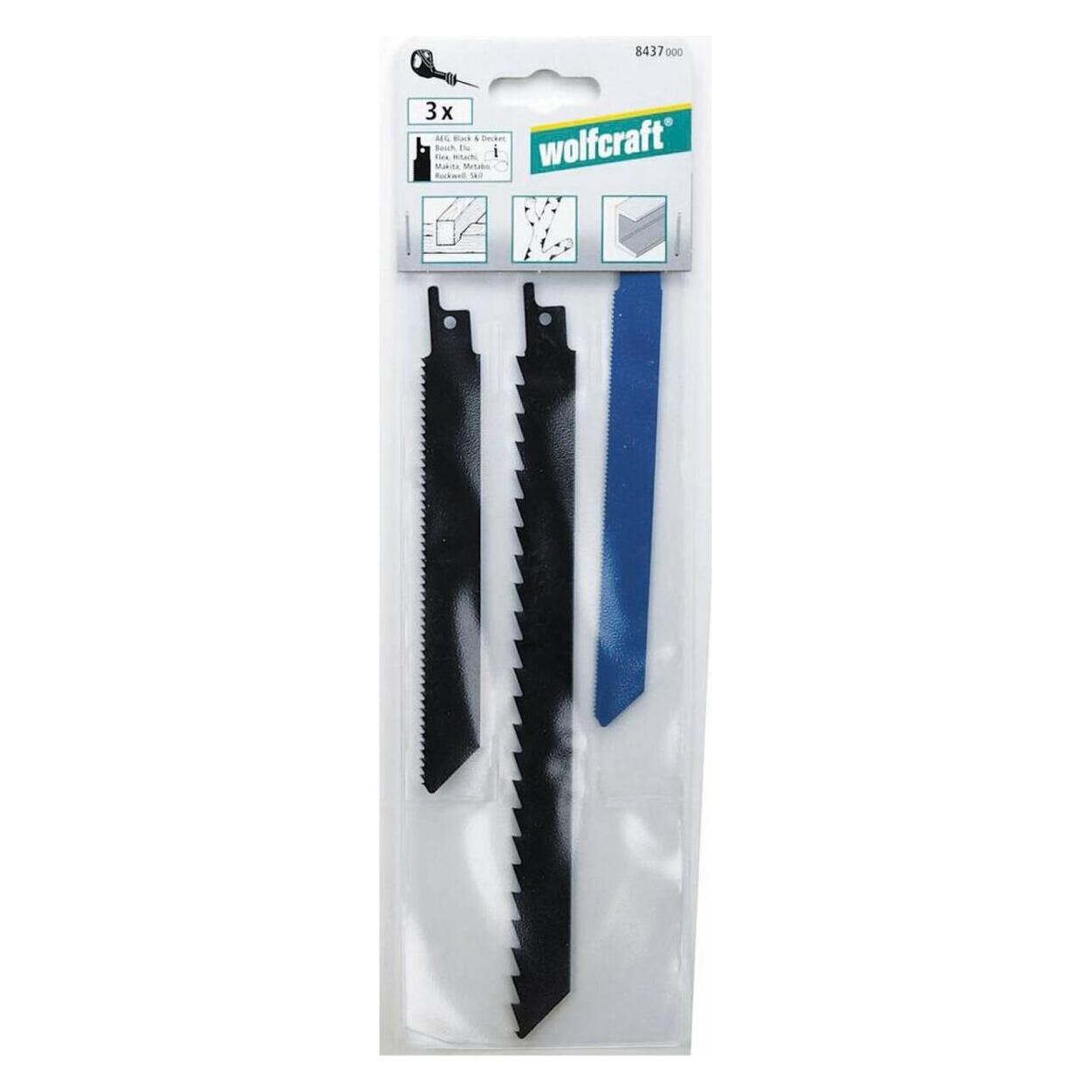 wolfcraft 1 Säbelsägeblätter-Set 3-tlg. (WF8437000)